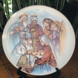 Vintage 80s Homco 8” Inch Collector’s Plate Nativity Scene 5259